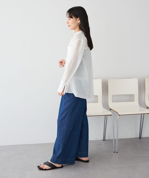 CRAFT STANDARD BOUTIQUE（クラフトスタンダードブティック）の「接触冷感 3タックデニムパンツ（デニムパンツ・レディース・インディゴブルー/ライトインディゴブルー/ブラック・L/M）」の12枚目の写真