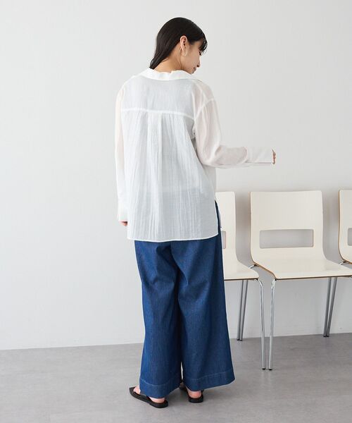 CRAFT STANDARD BOUTIQUE（クラフトスタンダードブティック）の「接触冷感 3タックデニムパンツ（デニムパンツ・レディース・インディゴブルー/ライトインディゴブルー/ブラック・L/M）」の13枚目の写真