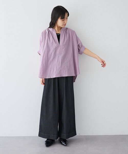 CRAFT STANDARD BOUTIQUE（クラフトスタンダードブティック）の「接触冷感 3タックデニムパンツ（デニムパンツ・レディース・インディゴブルー/ライトインディゴブルー/ブラック・L/M）」の19枚目の写真