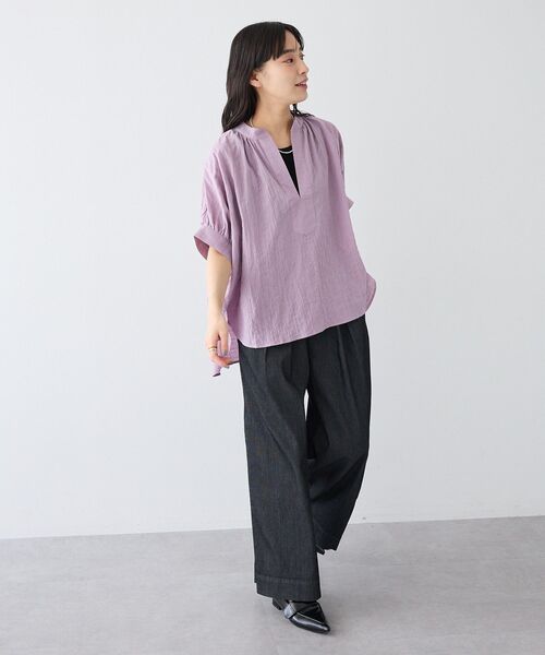 CRAFT STANDARD BOUTIQUE（クラフトスタンダードブティック）の「接触冷感 3タックデニムパンツ（デニムパンツ・レディース・インディゴブルー/ライトインディゴブルー/ブラック・L/M）」の20枚目の写真