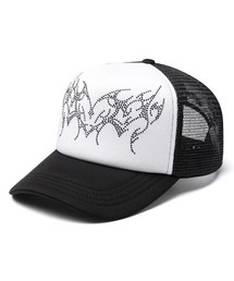 A'GEM9（エージェムナイン）の「A'GEM/9 × .kom 『SUPPLIER/サプライヤー』 Heart Tribal Rhinestone Mesh Cap/ハート トライバル ラインストーン メッシュ キャップ（キャップ）」