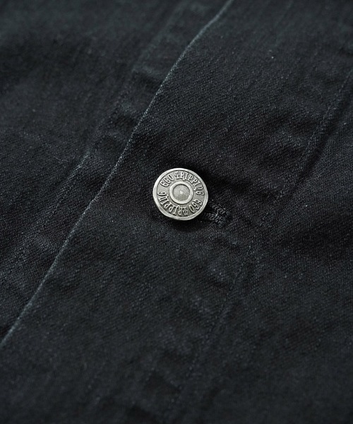 EGO TRIPPING(エゴトリッピング)の「mj11637-BOURGERON-DENIM JACKET aged デニムシャツジャケット(616709)(デニムジャケット・メンズ・インディゴブルー/ブラック×ブラック・48/46)」の15枚目の写真