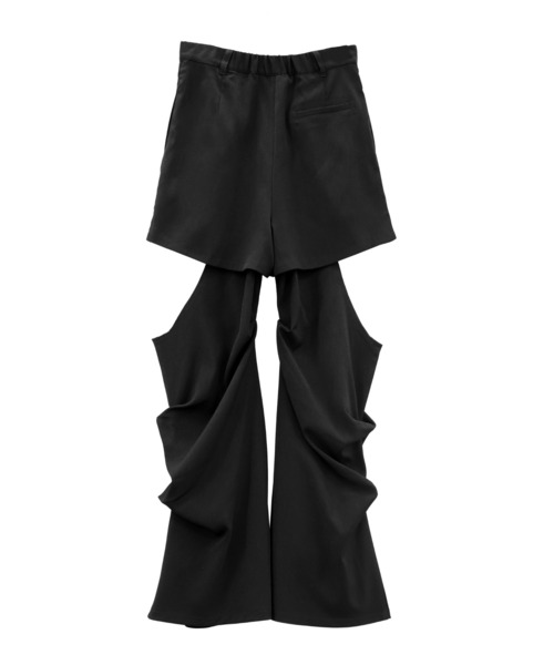 LVEU.（ラブユ.）の「【LVEU.】カットアウトデザインパンツ / ボトムス ワイドパンツ カットアウト ドレープ スラックス 肌見せ（スラックス・レディース・ブラック・FREE）」の2枚目の写真