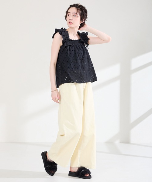 ORiental TRaffic(オリエンタルトラフィック)の「チュール × ビジュー 厚底 ミュール サンダル /61248(サンダル・レディース・ブラック・S/M/L/LL)」の10枚目の写真