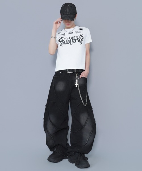 SPINNS(スピンズ)の「ブラックデニムワイドバルーンパンツ/カーブシルエット/切り替えデザイン/ユニセックス(その他パンツ・メンズ・ブラック/グレー・M/L)」の18枚目の写真
