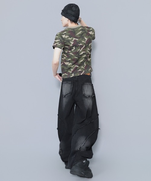 SPINNS(スピンズ)の「ブラックデニムワイドバルーンパンツ/カーブシルエット/切り替えデザイン/ユニセックス(その他パンツ・メンズ・ブラック/グレー・M/L)」の17枚目の写真