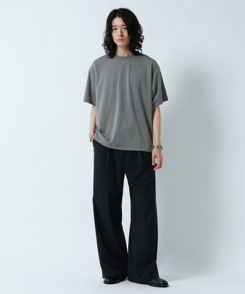 RAGEBLUE(レイジブルー)の「【LUXURY+EASY】DRAPE CREW NECK DESIGN STITCH T-SHIRT/ラグイージーワンポイント刺繍Tシャツ2(Tシャツ/カットソー・メンズ・ライトブルー/ホワイト/グレー系その他/ブラック・SMALL/MEDIUM/LARGE)」の9枚目の写真