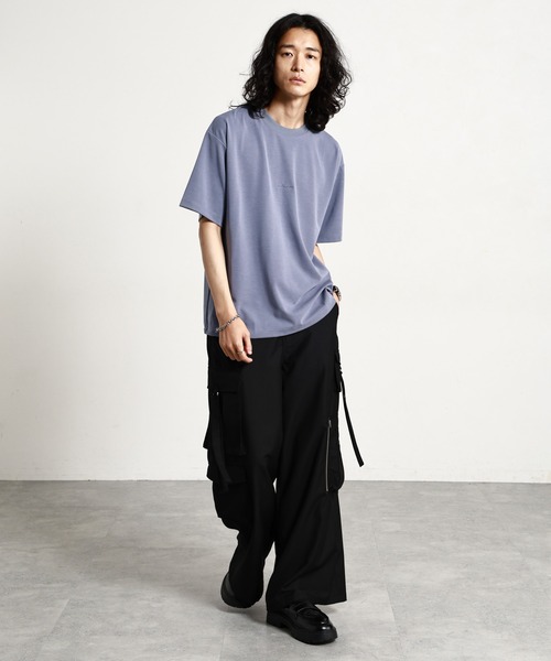 RAGEBLUE（レイジブルー）の「【LUXURY+EASY】DRAPE CREW NECK DESIGN STITCH T-SHIRT/ラグイージーワンポイント刺繍Tシャツ2（Tシャツ/カットソー・メンズ・ライトブルー/ホワイト/グレー系その他/ブラック・SMALL/MEDIUM/LARGE）」の12枚目の写真