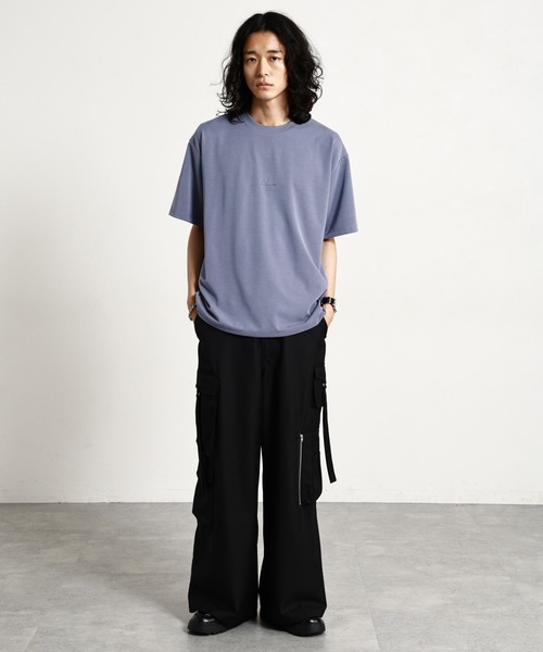 RAGEBLUE（レイジブルー）の「【LUXURY+EASY】DRAPE CREW NECK DESIGN STITCH T-SHIRT/ラグイージーワンポイント刺繍Tシャツ2（Tシャツ/カットソー・メンズ・ライトブルー/ホワイト/グレー系その他/ブラック・SMALL/MEDIUM/LARGE）」の9枚目の写真
