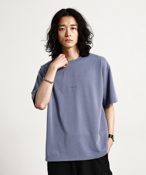 RAGEBLUE（レイジブルー）の「【LUXURY+EASY】DRAPE CREW NECK DESIGN STITCH T-SHIRT/ラグイージーワンポイント刺繍Tシャツ2（Tシャツ/カットソー・メンズ・ライトブルー/ホワイト/グレー系その他/ブラック・SMALL/MEDIUM/LARGE）」の15枚目の写真