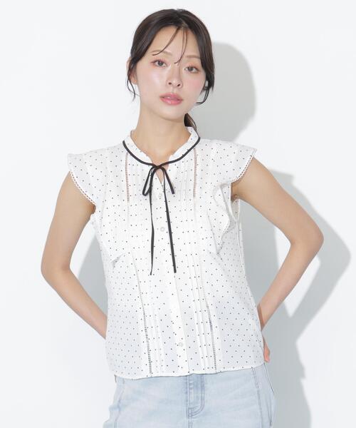 JILL by JILL STUART(ジルバイジルスチュアート)の「ハシゴレースフリル袖ブラウス(シャツ/ブラウス・レディース・ブルー/ホワイト/ホワイト系その他・FREE)」の14枚目の写真