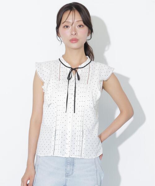JILL by JILL STUART(ジルバイジルスチュアート)の「ハシゴレースフリル袖ブラウス(シャツ/ブラウス・レディース・ブルー/ホワイト/ホワイト系その他・FREE)」の15枚目の写真