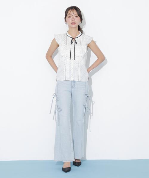 JILL by JILL STUART(ジルバイジルスチュアート)の「ハシゴレースフリル袖ブラウス(シャツ/ブラウス・レディース・ブルー/ホワイト/ホワイト系その他・FREE)」の17枚目の写真