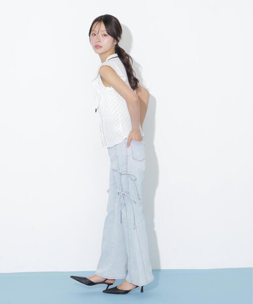 JILL by JILL STUART(ジルバイジルスチュアート)の「ハシゴレースフリル袖ブラウス(シャツ/ブラウス・レディース・ブルー/ホワイト/ホワイト系その他・FREE)」の18枚目の写真