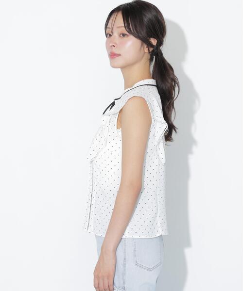 JILL by JILL STUART(ジルバイジルスチュアート)の「ハシゴレースフリル袖ブラウス(シャツ/ブラウス・レディース・ブルー/ホワイト/ホワイト系その他・FREE)」の19枚目の写真