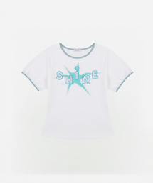 UPDRAFT（アップドラフト）の「APPLIQUE RINGER SLIM T-SHIRTS [WHITE]（Tシャツ/カットソー）」