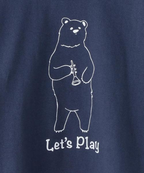 green label relaxing（グリーンレーベルリラクシング）の「【KIDS】テンジク play bear 7L（Tシャツ/カットソー・キッズ・ホワイト/ネイビー・105/125/95/115）」の5枚目の写真