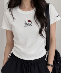 HELLO KITTY サイドドロストリブ半袖Tシャツ