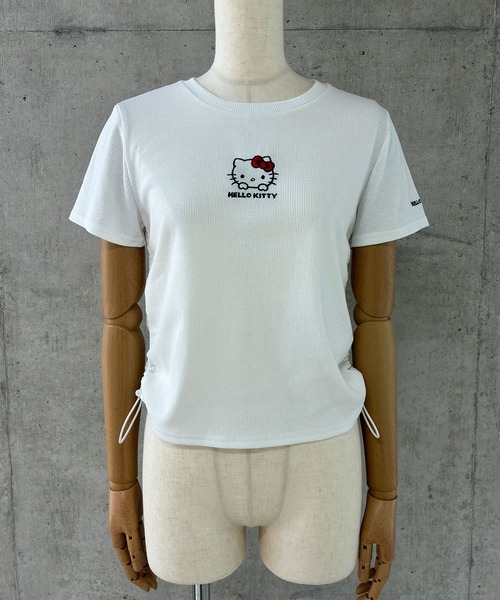 GLAMOROUS JANE(グラマラスジェーン)の「HELLO KITTY サイドドロストリブ半袖Tシャツ(Tシャツ/カットソー・レディース・チャコールグレー/ブラック/オフホワイト・FREE)」の7枚目の写真
