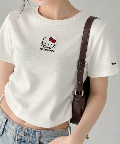 GLAMOROUS JANE(グラマラスジェーン)の「HELLO KITTY サイドドロストリブ半袖Tシャツ(Tシャツ/カットソー・レディース・チャコールグレー/ブラック/オフホワイト・FREE)」の19枚目の写真