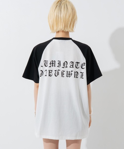 ANAP(アナップ)の「ブラックレタープリントラグランスリーブTシャツ(Tシャツ/カットソー・レディース・ブラック/ホワイト×ブラック/ホワイト・F)」の9枚目の写真