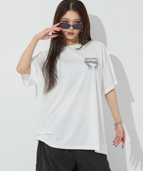 ANAP(アナップ)の「ブラックレタープリントラグランスリーブTシャツ(Tシャツ/カットソー・レディース・ブラック/ホワイト×ブラック/ホワイト・F)」の19枚目の写真