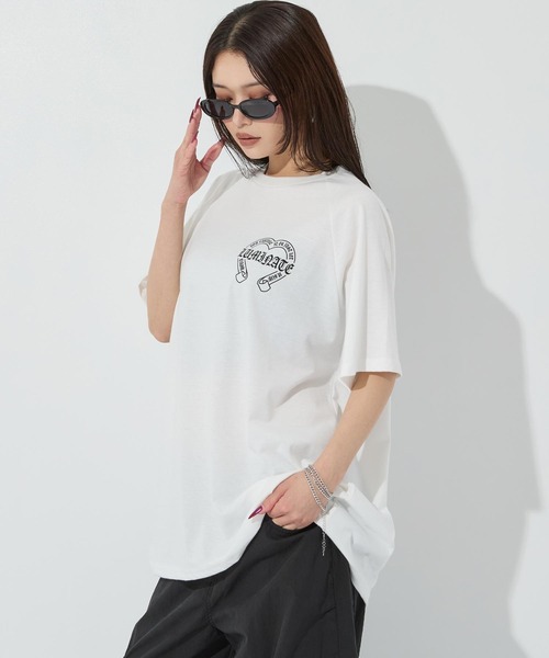 ANAP(アナップ)の「ブラックレタープリントラグランスリーブTシャツ(Tシャツ/カットソー・レディース・ブラック/ホワイト×ブラック/ホワイト・F)」の20枚目の写真
