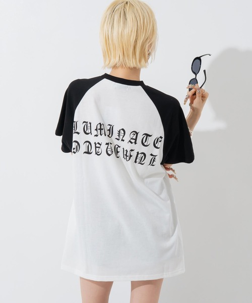 ANAP(アナップ)の「ブラックレタープリントラグランスリーブTシャツ(Tシャツ/カットソー・レディース・ブラック/ホワイト×ブラック/ホワイト・F)」の6枚目の写真
