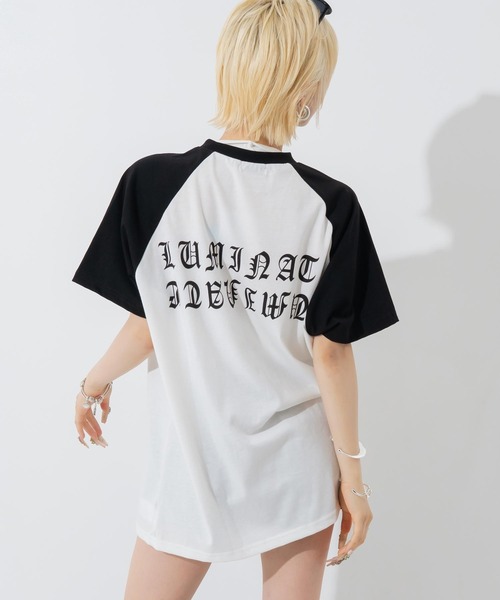 ANAP(アナップ)の「ブラックレタープリントラグランスリーブTシャツ(Tシャツ/カットソー・レディース・ブラック/ホワイト×ブラック/ホワイト・F)」の7枚目の写真