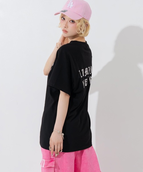 ANAP(アナップ)の「ブラックレタープリントラグランスリーブTシャツ(Tシャツ/カットソー・レディース・ブラック/ホワイト×ブラック/ホワイト・F)」の14枚目の写真