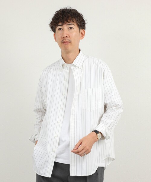 THOMAS MASON(トーマス メイソン)の「【THOMAS MASON/トーマス・メイソン】ボタンダウンシャツ 26AW(シャツ/ブラウス・メンズ・ブラック/ホワイト系その他/ブラウン・M/S/XL/L)」の11枚目の写真