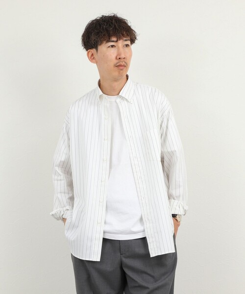 THOMAS MASON(トーマス メイソン)の「【THOMAS MASON/トーマス・メイソン】ボタンダウンシャツ 26AW(シャツ/ブラウス・メンズ・ブラック/ホワイト系その他/ブラウン・M/S/XL/L)」の12枚目の写真