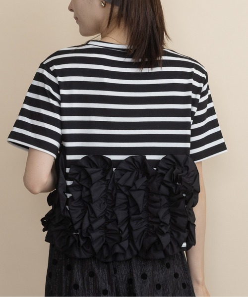 lodie(ロディ)の「裾フラワーモチーフT(Tシャツ/カットソー・レディース・ストライプ/ブラック・FREE)」の22枚目の写真