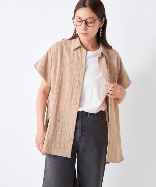 GALLORIA(ギャローリア)の「ドビーストライプドルマンシャツ(シャツ/ブラウス・レディース・イエロー/ベージュ/ネイビー・S/M/LL/L)」の11枚目の写真