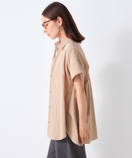 GALLORIA(ギャローリア)の「ドビーストライプドルマンシャツ(シャツ/ブラウス・レディース・イエロー/ベージュ/ネイビー・S/M/LL/L)」の12枚目の写真