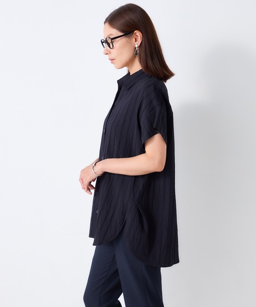 GALLORIA(ギャローリア)の「ドビーストライプドルマンシャツ(シャツ/ブラウス・レディース・イエロー/ベージュ/ネイビー・S/M/LL/L)」の15枚目の写真