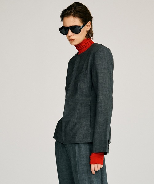 PRANK PROJECT（プランクプロジェクト）の「【2026Autumn Pre-Order】ショルダーパットスーチングトップ / Shoulder Pad Suiting Top（その他トップス・レディース・グレー/ブラック・FREE）」の11枚目の写真