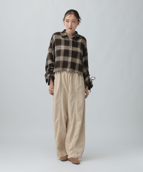 LEPSIM(レプシィム)の「楊柳チェック袖シャーシャツ 1047095(シャツ/ブラウス・レディース・ブラック/ブラウン・FREE)」の19枚目の写真