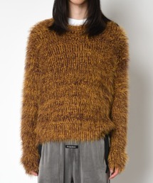 SUPERTHANKS | ミックスカラー シャギーニットクルーネックCrew neck volume shaggy knit(ニット/セーター)