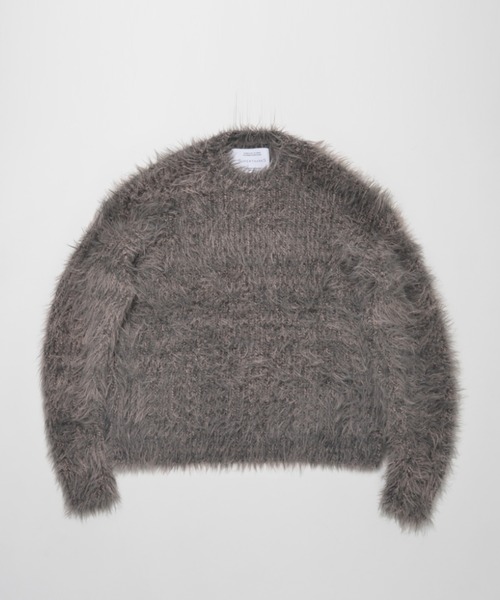 SUPERTHANKS(スーパーサンクス)の「ミックスカラー シャギーニットクルーネックCrew neck volume shaggy knit(ニット/セーター・メンズ・ブラウン系その他/グレー系その他/ブラック系その他・ONE SIZE)」の4枚目の写真