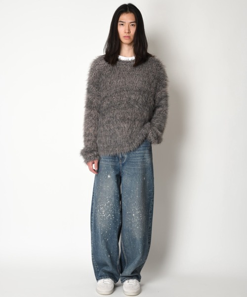 SUPERTHANKS(スーパーサンクス)の「ミックスカラー シャギーニットクルーネックCrew neck volume shaggy knit(ニット/セーター・メンズ・ブラウン系その他/グレー系その他/ブラック系その他・ONE SIZE)」の14枚目の写真