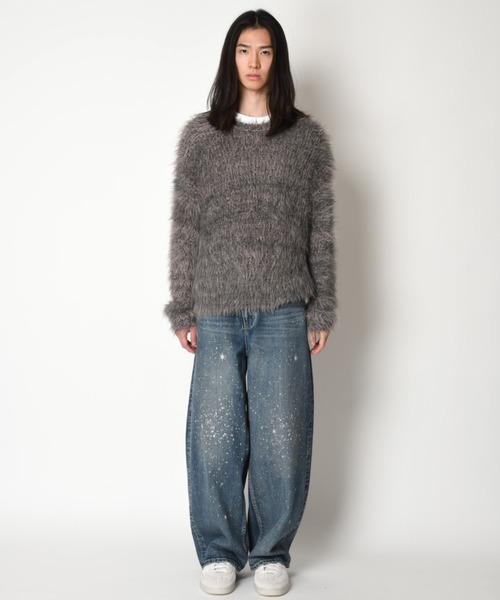 SUPERTHANKS(スーパーサンクス)の「ミックスカラー シャギーニットクルーネックCrew neck volume shaggy knit(ニット/セーター・メンズ・ブラウン系その他/グレー系その他/ブラック系その他・ONE SIZE)」の15枚目の写真