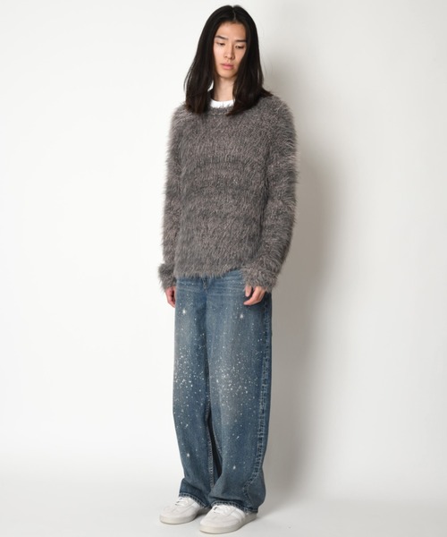 SUPERTHANKS(スーパーサンクス)の「ミックスカラー シャギーニットクルーネックCrew neck volume shaggy knit(ニット/セーター・メンズ・ブラウン系その他/グレー系その他/ブラック系その他・ONE SIZE)」の16枚目の写真