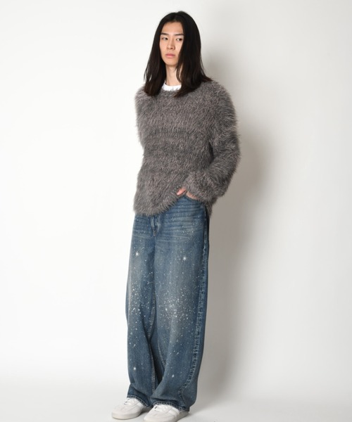 SUPERTHANKS(スーパーサンクス)の「ミックスカラー シャギーニットクルーネックCrew neck volume shaggy knit(ニット/セーター・メンズ・ブラウン系その他/グレー系その他/ブラック系その他・ONE SIZE)」の18枚目の写真