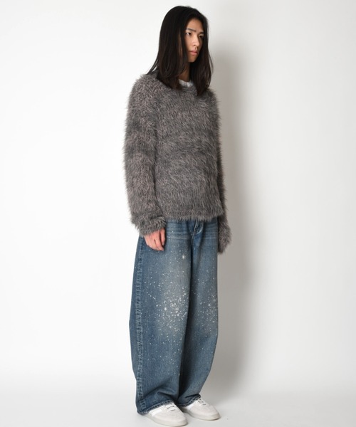 SUPERTHANKS(スーパーサンクス)の「ミックスカラー シャギーニットクルーネックCrew neck volume shaggy knit(ニット/セーター・メンズ・ブラウン系その他/グレー系その他/ブラック系その他・ONE SIZE)」の20枚目の写真