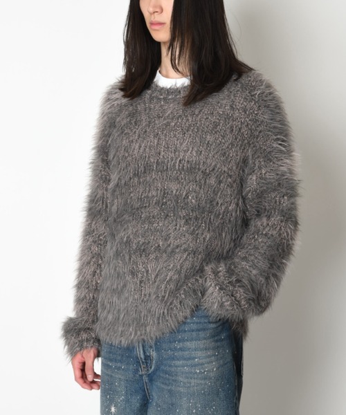 SUPERTHANKS(スーパーサンクス)の「ミックスカラー シャギーニットクルーネックCrew neck volume shaggy knit(ニット/セーター・メンズ・ブラウン系その他/グレー系その他/ブラック系その他・ONE SIZE)」の8枚目の写真