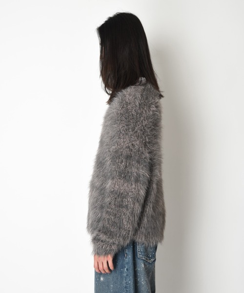 SUPERTHANKS(スーパーサンクス)の「ミックスカラー シャギーニットクルーネックCrew neck volume shaggy knit(ニット/セーター・メンズ・ブラウン系その他/グレー系その他/ブラック系その他・ONE SIZE)」の9枚目の写真