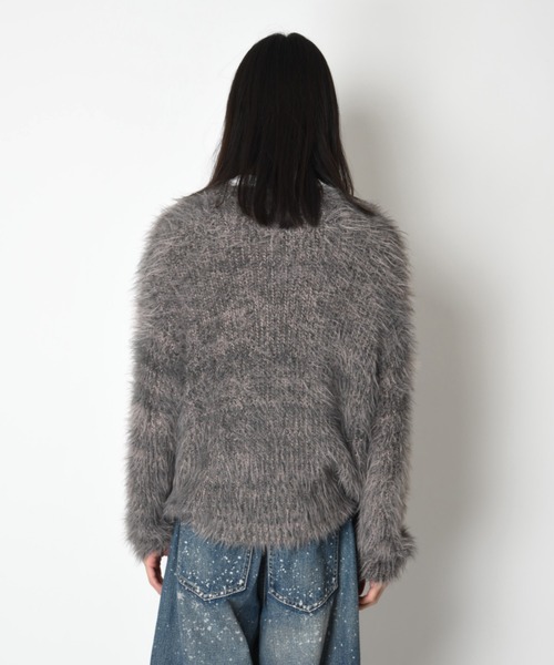 SUPERTHANKS(スーパーサンクス)の「ミックスカラー シャギーニットクルーネックCrew neck volume shaggy knit(ニット/セーター・メンズ・ブラウン系その他/グレー系その他/ブラック系その他・ONE SIZE)」の10枚目の写真