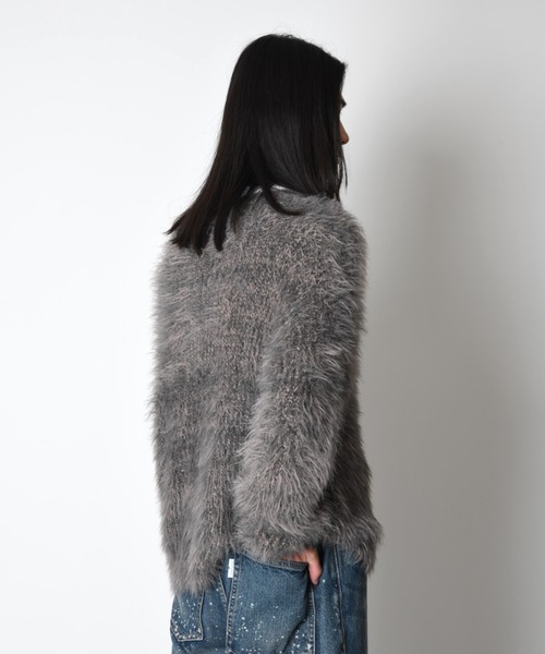 SUPERTHANKS(スーパーサンクス)の「ミックスカラー シャギーニットクルーネックCrew neck volume shaggy knit(ニット/セーター・メンズ・ブラウン系その他/グレー系その他/ブラック系その他・ONE SIZE)」の12枚目の写真