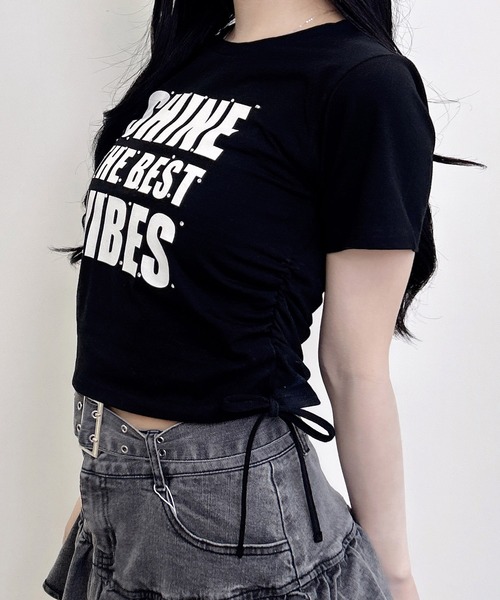 INGNI(イング)の「ラインストーン飛ばしロゴTシャツ(Tシャツ/カットソー・レディース・ブラック×ホワイト/ピンク系7/ホワイト×ブラック/ブラック×ピンク/ホワイト×ピンク・M)」の14枚目の写真